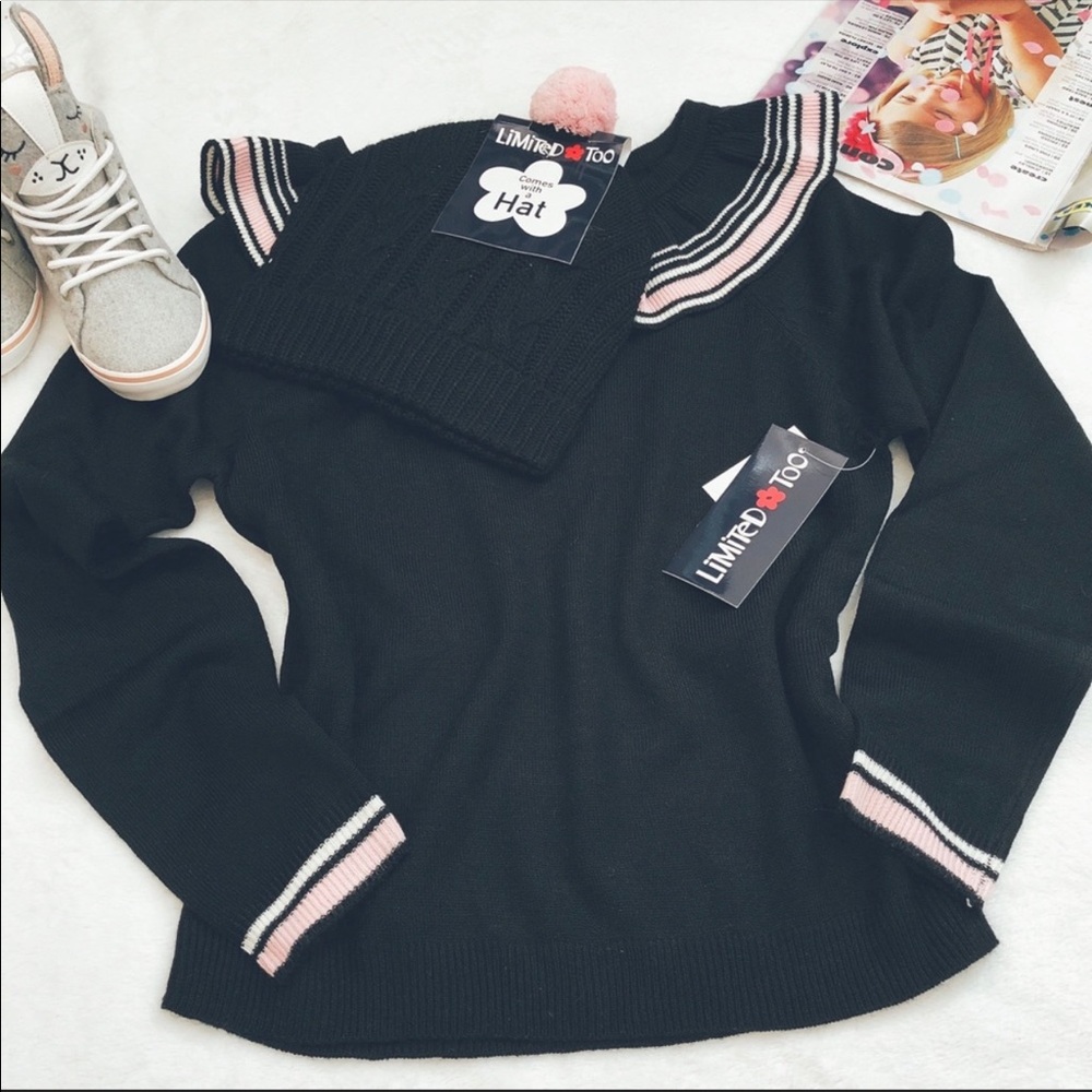 Limited Too Sweater And Hat Set